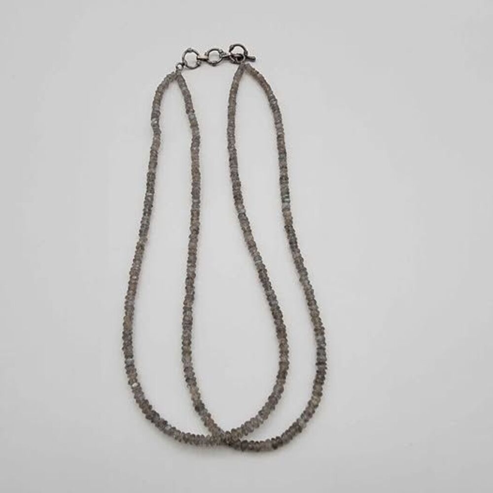 925 Sterling Silver Labradorite Beaded Toggle Necklace